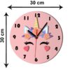 Wooden Nursery Wall Clock Elegant Perfect for Children with Unicorn Horse Design