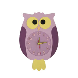 Wooden Nursery Wall Clock – Ideal for Children’s Room with Owl Design