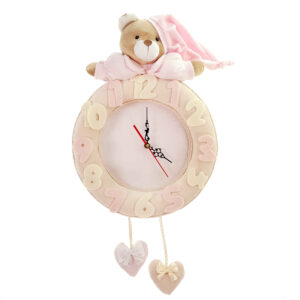 Wooden Nursery Wall Clock – Perfect for Children’s Room with Bear Design