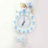 Wooden Nursery Wall Clock - Perfect for Children’s Room with Bear Design in Blue
