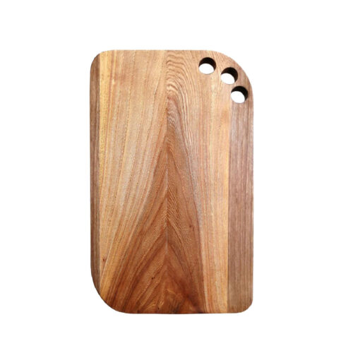 Wooden Serving & Cutting Board - For Cheese & Charcuterie with Decorative Hole Accents