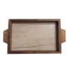 Stylish Rustic Wooden Serving Tray with Handles - Functional Decorative Tray