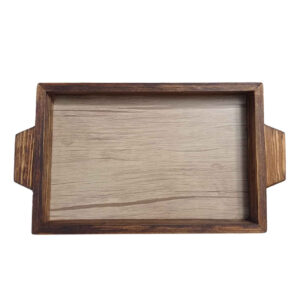 Stylish Rustic Wooden Serving Tray with Handles – Functional Decorative Tray