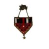 Woven Embroidered Necklace with Metal Chain and Symbolic Details