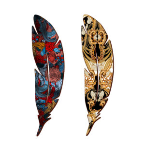 Artistic Persian Inspired Wooden Bookmark with Floral Design – Set of 2