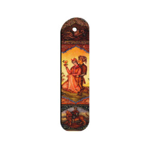 Artistic Persian Inspired Wooden Bookmark with Leyli & Majnun Design