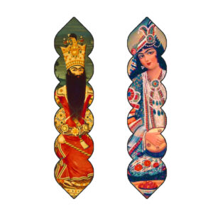 Artistic Persian Inspired Wooden Bookmark with Leyli & Majnun Design – Set of 2