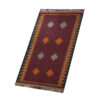 Handwoven Crimson Geometric Kilim Rug in Authentic Persian Wool