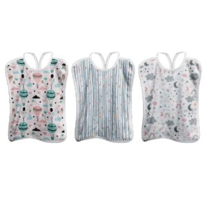 Baby Bib – Suitable for Eating, Two-Layered with Waterproof Lining Set of 3