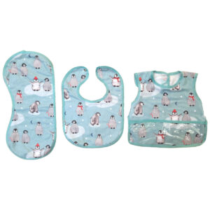 Baby Bib – Suitable for Eating with Penguin Design Set of 3