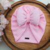 Baby Turban - Cute and Stylish Pink Bow Tie Style , Warm and Comfortable