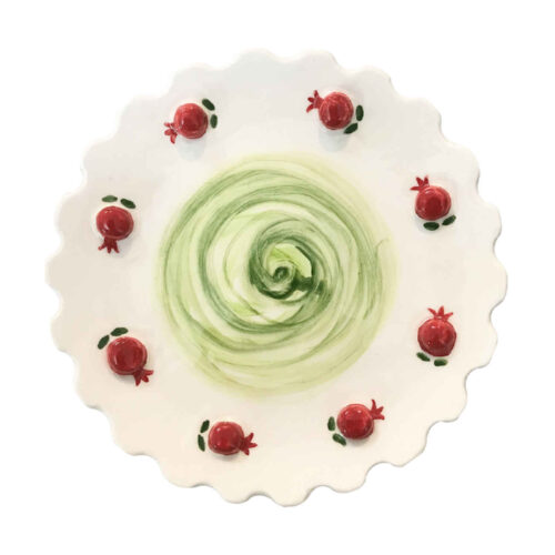 Ceramic Dinnerware Plate - Dishwasher Safe | Pomegranate Design