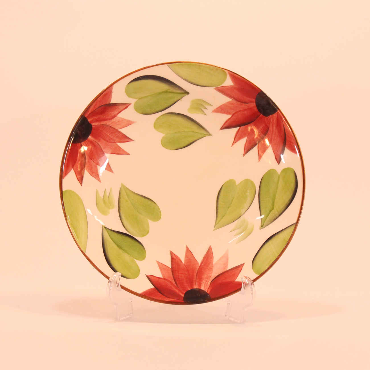 Ceramic Dinnerware Plate – Microwave, Dishwasher Safe with Floral Design (Set of 6)
