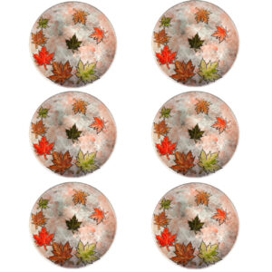 Ceramic Dinnerware Plate – Microwave and Dishwasher Safe – Autumn Model (Set of 6)