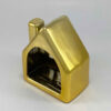 Decorative Ceramic Candle Holder with Cottage Design in Gold