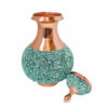 Decorative Copper Bottle Persian Artisan-Crafted Prominent Turquoise Inlay Design