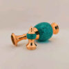 Decorative Copper Bottle Persian Artisan-Crafted with Turquoise Inlay Design
