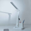 Architectural Metal Desk Lamp with Organizer – Minimalist Task Light