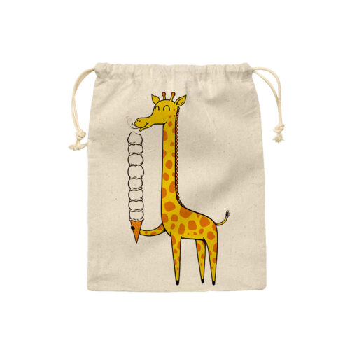 Giraffe Art Cotton Drawstring Bread Bag | Reusable Storage