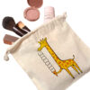 Drawstring Cotton Storage Bag, Eco-Friendly and Reusable with Giraffe Design