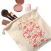 Drawstring Cotton Storage Bag - Perfect for Organizing with Pink Flower Design