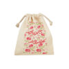 Drawstring Cotton Storage Bag - Perfect for Organizing with Pink Flower Design