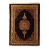 Hand-Knotted Persian Tribal Rug (Khorasan Floral Medallion) - Black Wool