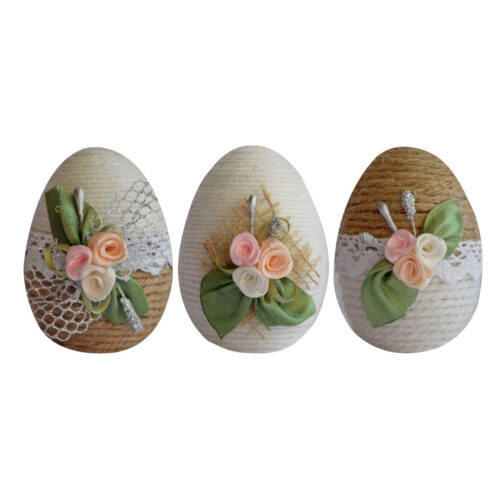 Haftseen Painted Egg for Iranian Nowruz Celebration - with Floral Design (Pack of 3)