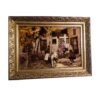 Hand-Knotted Persian Pictorial Rug from Tabriz – Timeless Art Inspired by Abyaneh Village