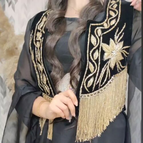 Traditional Kurdish Velvet Vest with Handcrafted Details and Ethnic Design
