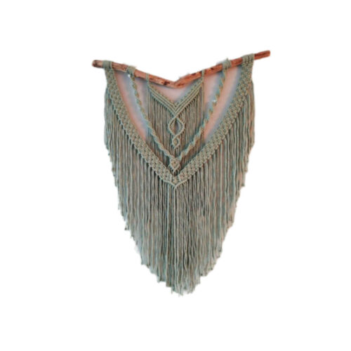 Handmade Cotton Macramé Wall Hanging Tapestry, Boho Leaf Wall Decor for Bedroom & Living Room