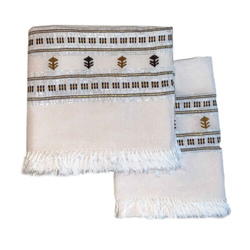 Handmade Persian Cotton Bathrobe, 100% Cotton Traditional Design Set of 2