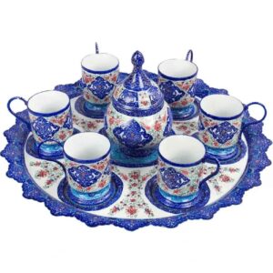 Handcrafted Persian Tea Set – Minakari Enameled Suitable for Gift & Home Decor