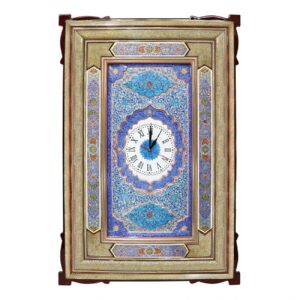 Handcrafted Persian Wooden Wall Clock – Khatam Marquetry Art