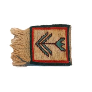 Handwoven Kilim Coaster – Cream Flower Pattern, Boho Wool Square