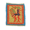 Handwoven Kilim Coaster – Orange Rooster Motif, Traditional Wool Square