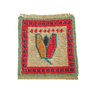 Fars Kilim Coaster – Cream Pistachio Pattern, Handwoven Wool Square