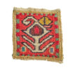 Magenta Geometric Kilim Coaster – Handwoven Wool Square, Boho Traditional