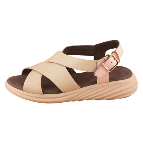 Hiking Sandal - Natural Leather Stylish Suitable for Walking in Cream