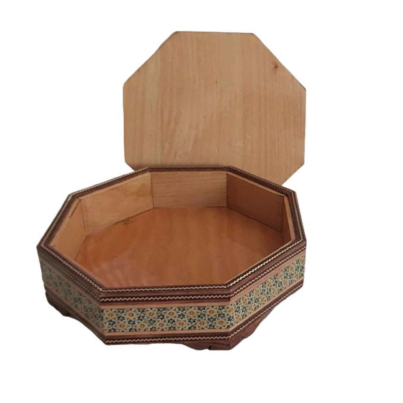 Wooden Khatam Kari Candy Bowl – Blend of Style and Utility with Floral Design