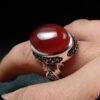 Islamic Yemeni Aqeeq Silver Ring for Men - Authentic Islamic Design