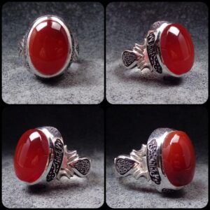 Islamic Yemeni Aqeeq Silver Ring for Men – Authentic Islamic Design