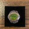 Islamic ‌Peridot Silver Ring for Men in Ya Hussain Calligraphy