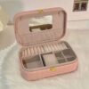 Jewelry Box Storage wih Mirror and Lock for Organized Accessories