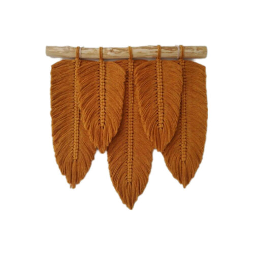 Handmade Cotton Macramé Wall Hanging Tapestry, Boho Leaf Wall Decor for Home