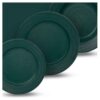 Melamine Plate Set Microwave - Durable, Lightweight and Dishwasher Safe (Pack of 18)