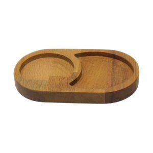 Natural Rustic Wooden Coasters 2-Pack – Oval Elegance for Your Table