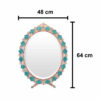 Persian Copper Turquoise Inlay Mirror Frame & Candle Holders with Silver Engraved Design