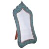 Persian Copper Turquoise Inlay Mirror Frame & Candlesticks Perfect for Home Decor