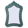 Persian Copper Turquoise Inlay Mirror Frame & Candlesticks Perfect for Home Decor